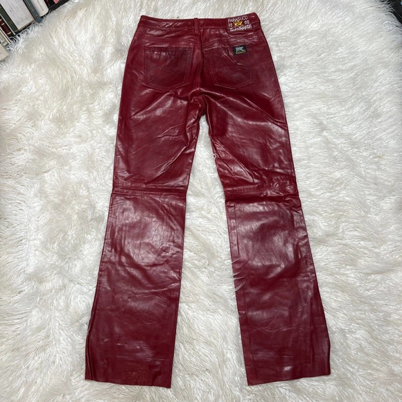 Vintage Parasuco Womens Leather Pants Parasuco Jeans Burgundy - Picture 5 of 8